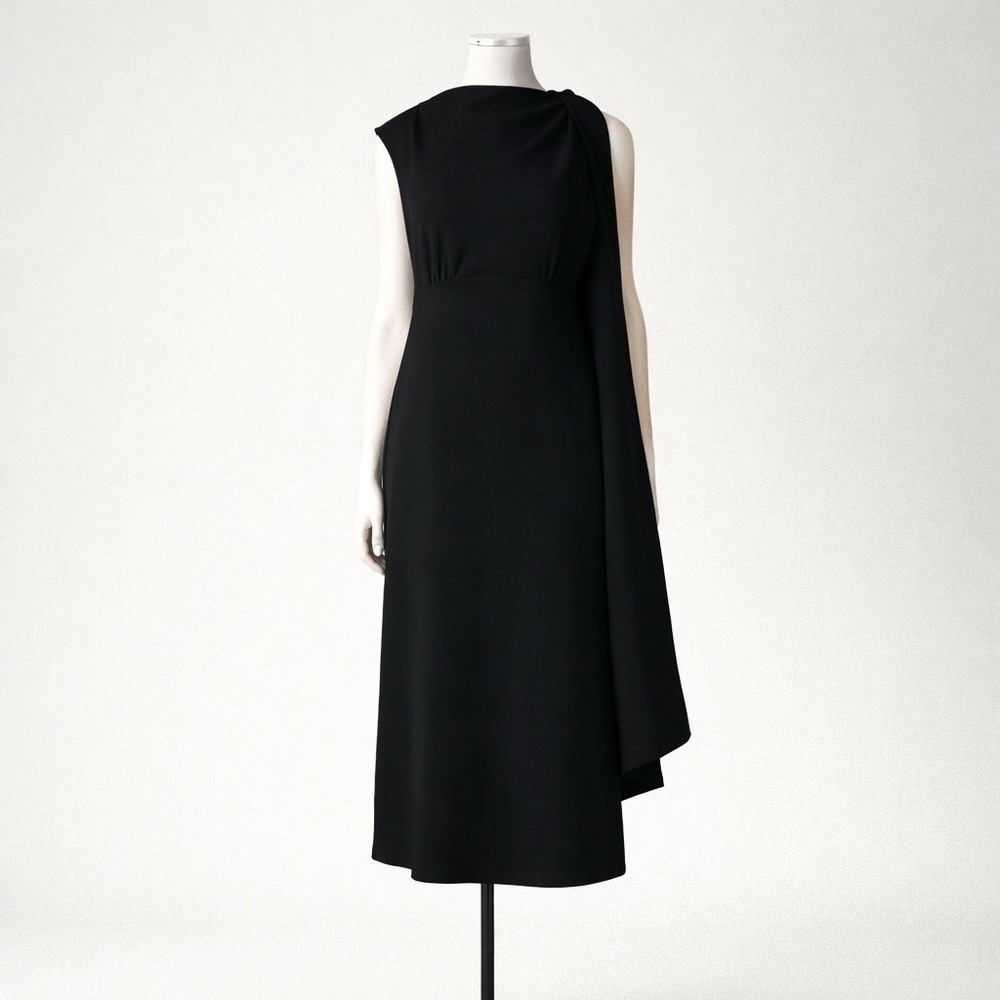 Proenza Schouler Maude Dress Women's Size 4 Black Matte Viscose Crepe